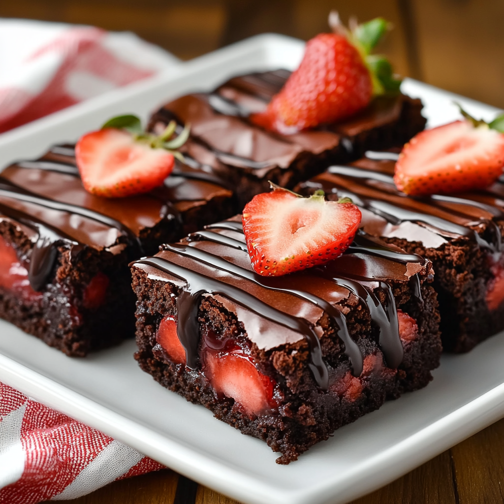Chocolate Covered Strawberry Brownies