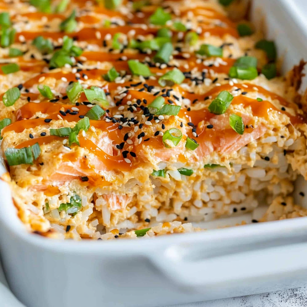 Salmon Sushi Bake