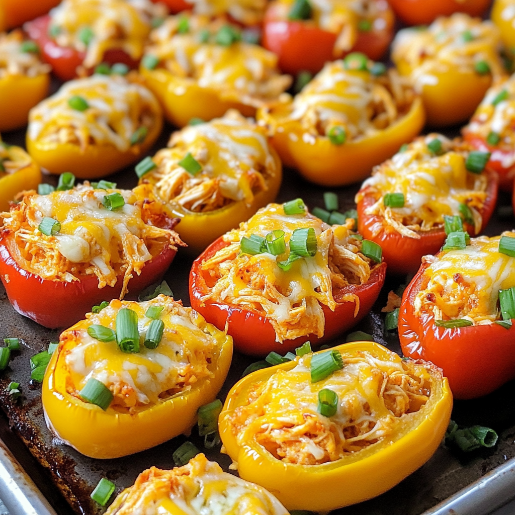 Buffalo Chicken Baby Bell Peppers