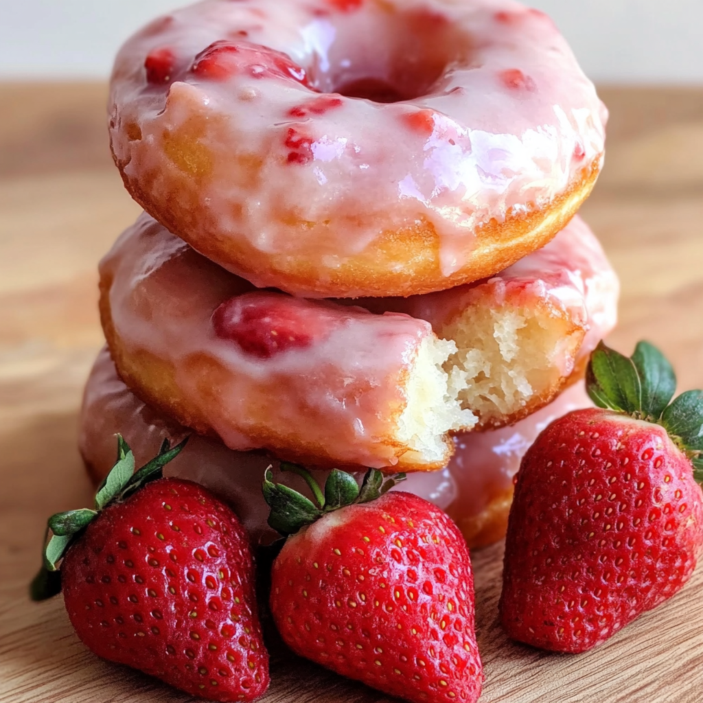 Strawberry Buttermilk Doughnuts