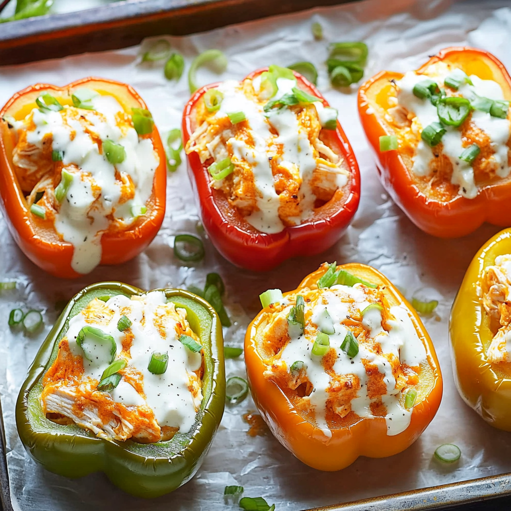 Buffalo Chicken Stuffed Peppers