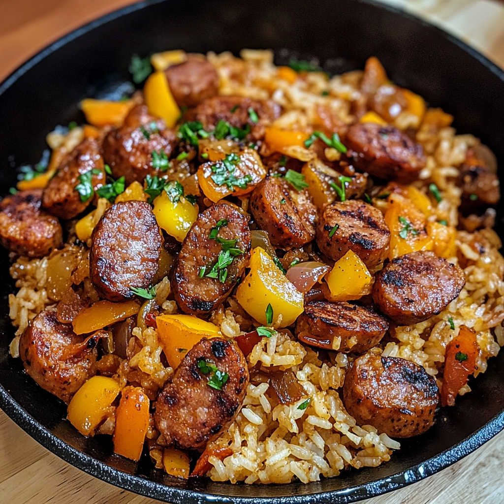 Cajun Sausage and Rice Skillet