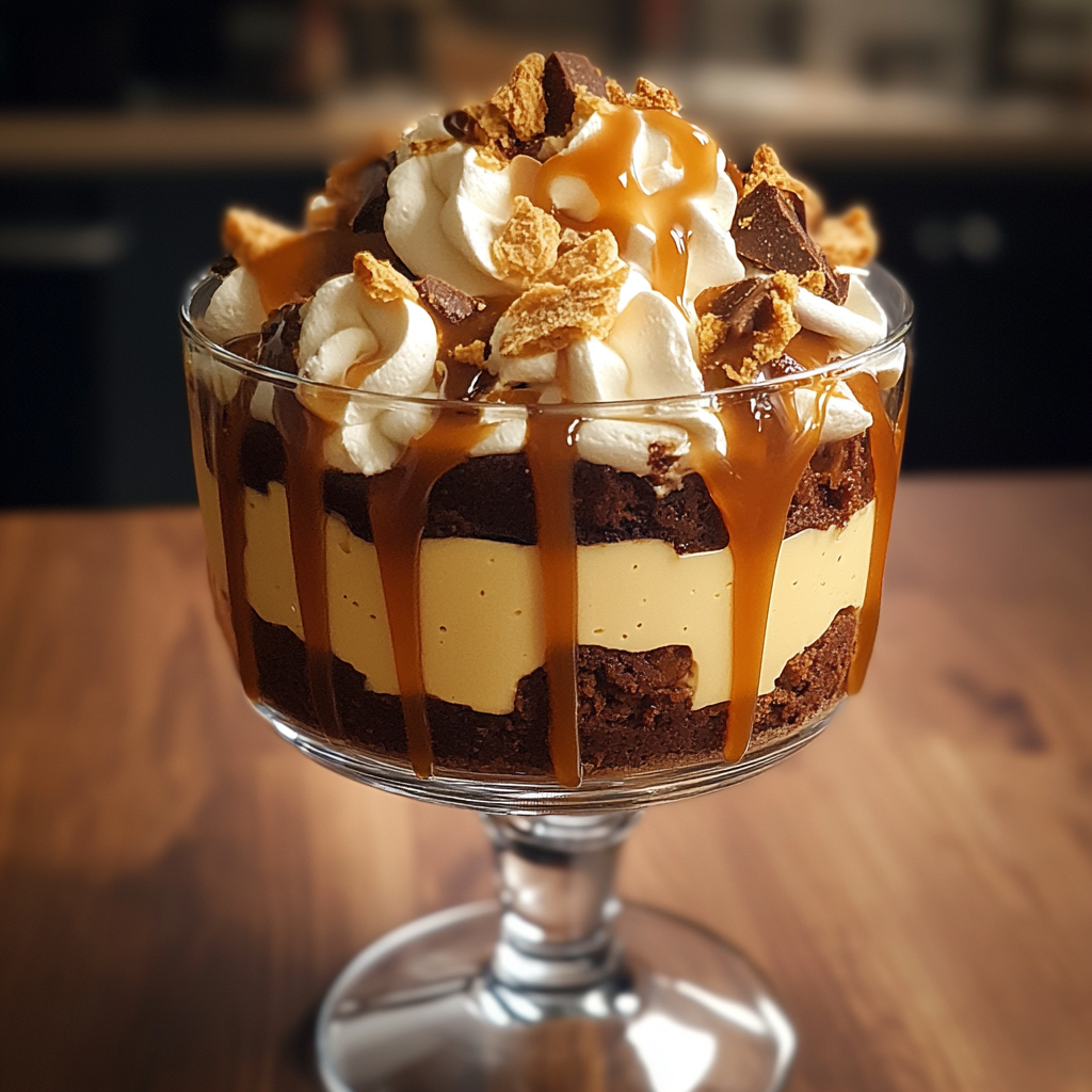 Caramel Cheesecake Brownie Trifle Delight