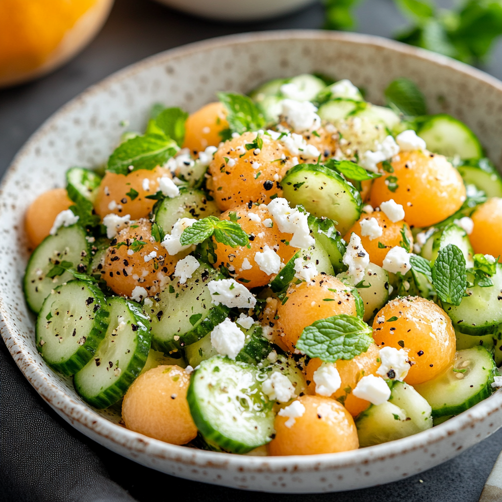 Cucumber Melon Feta Salad