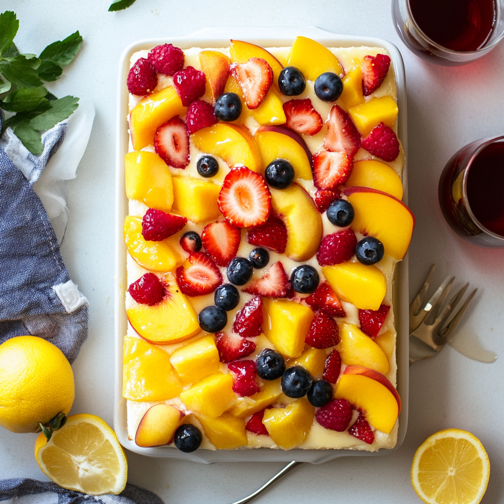 Summer Fruit Sangria Cake