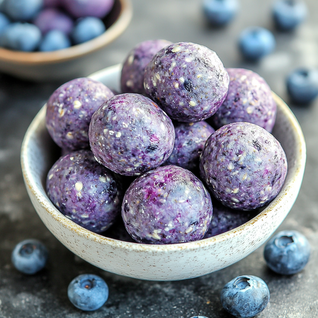 Blueberry Cheesecake Protein Bites
