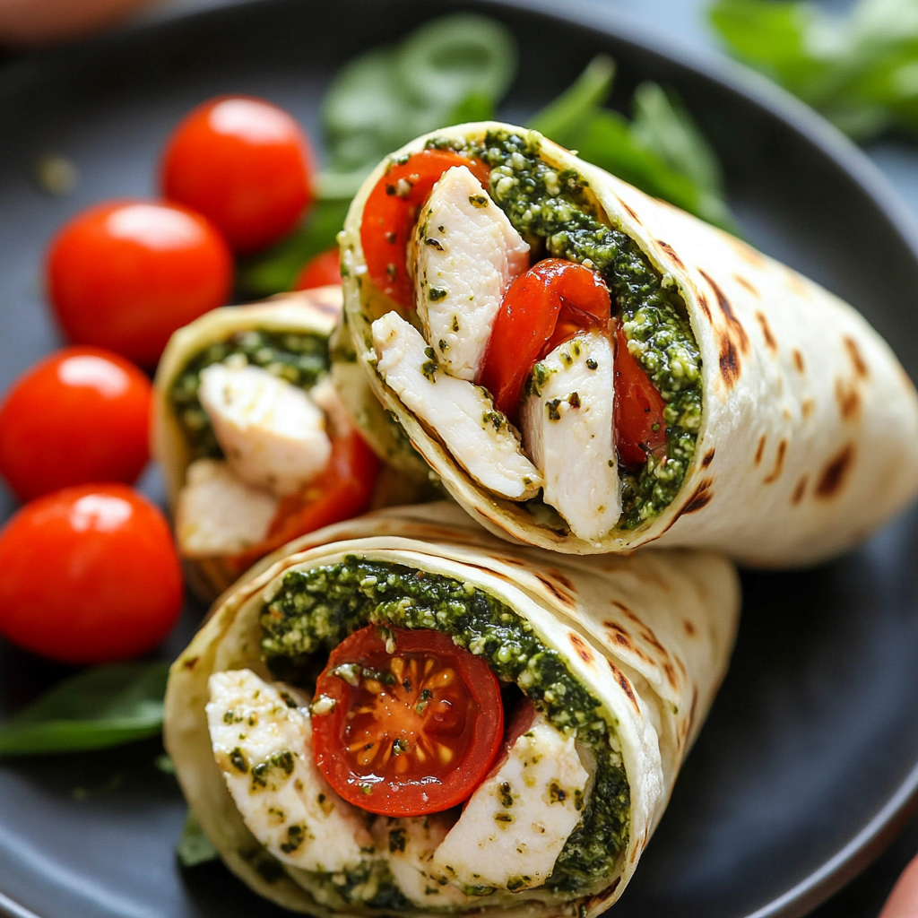Caprese Pesto Chicken Wraps