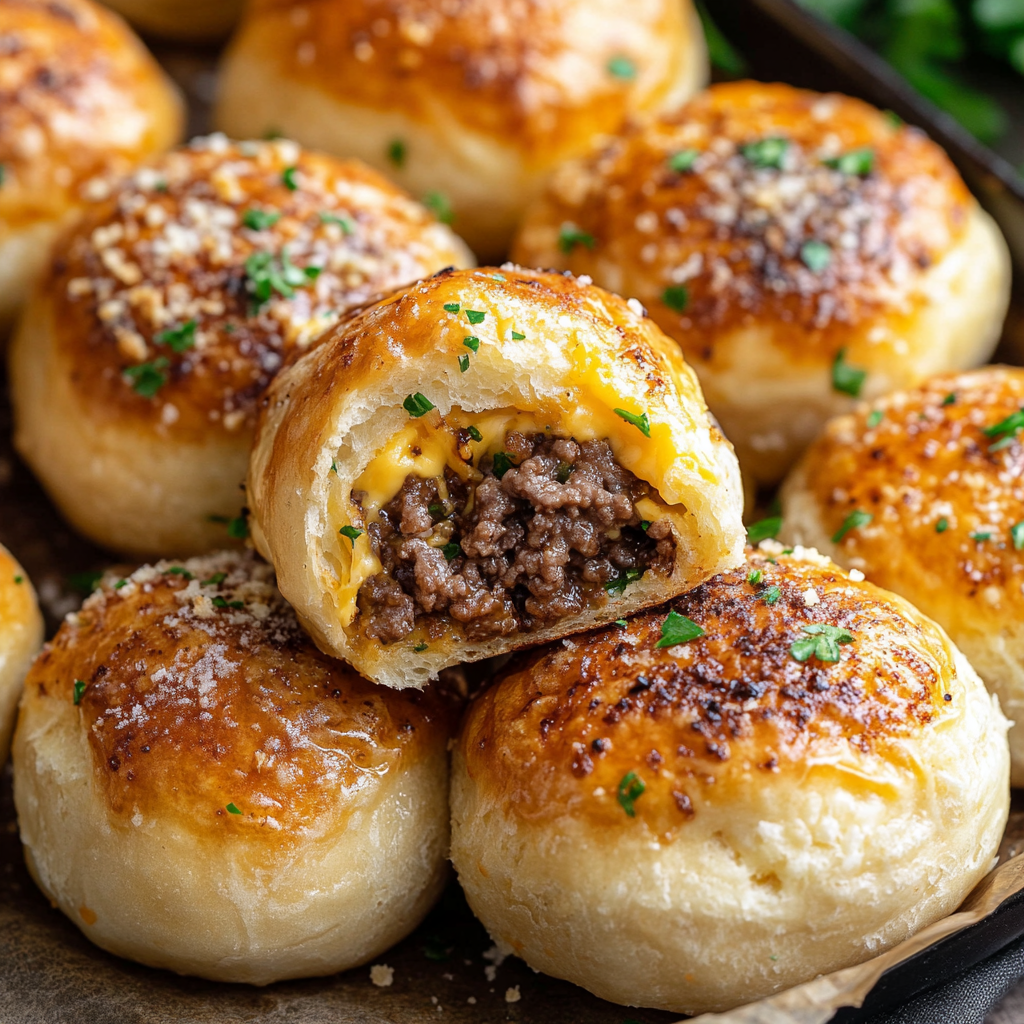 Garlic Parmesan Cheeseburger Bombs