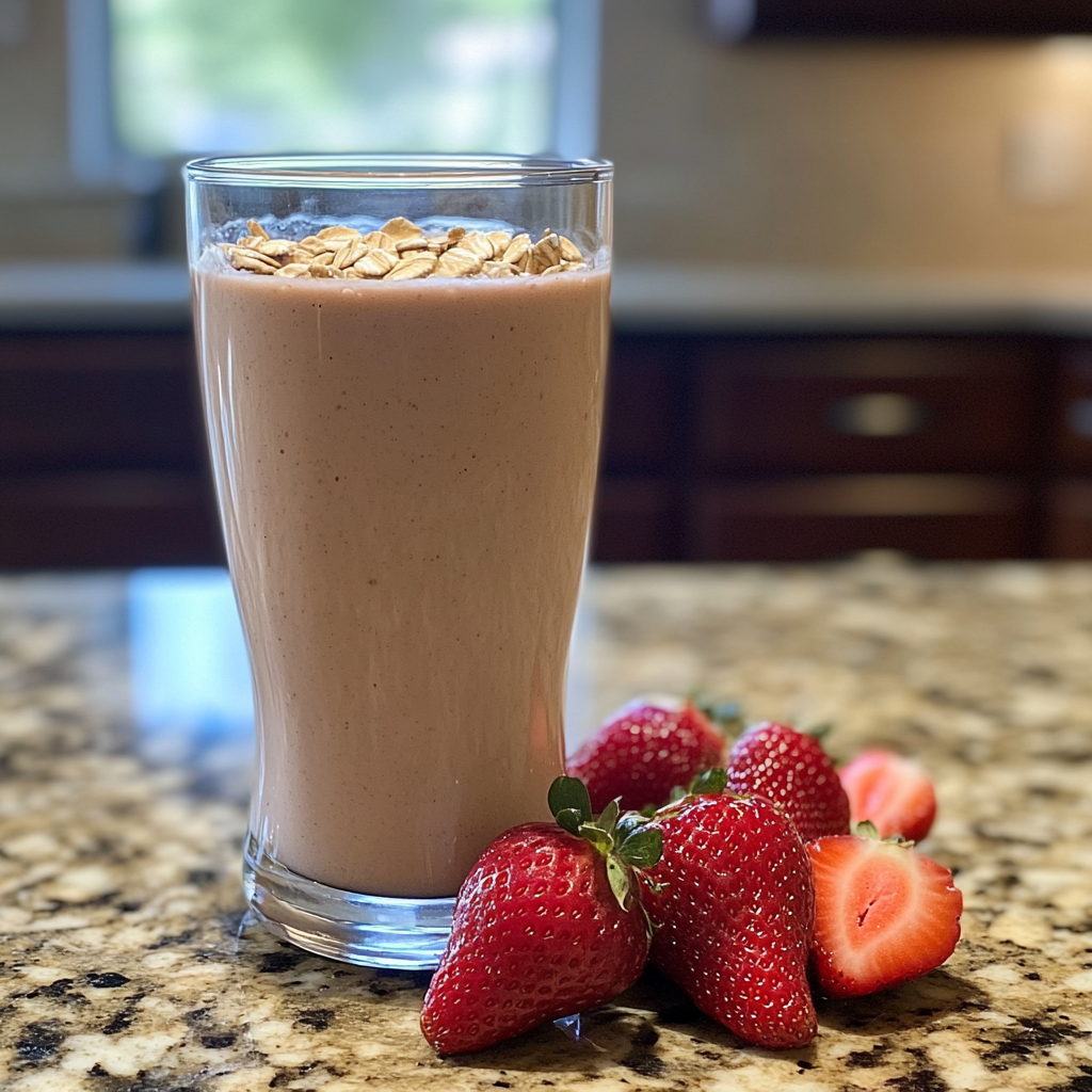 Strawberry Oat Protein Smoothie