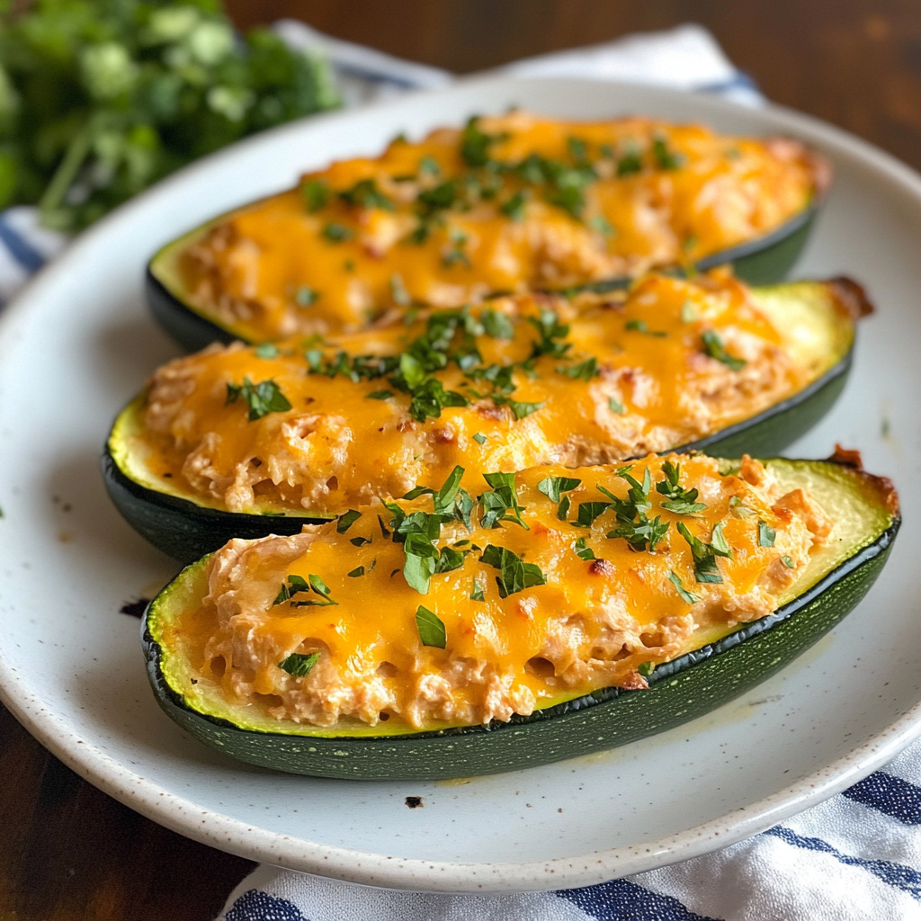 Tuna Melt Zucchini Boats