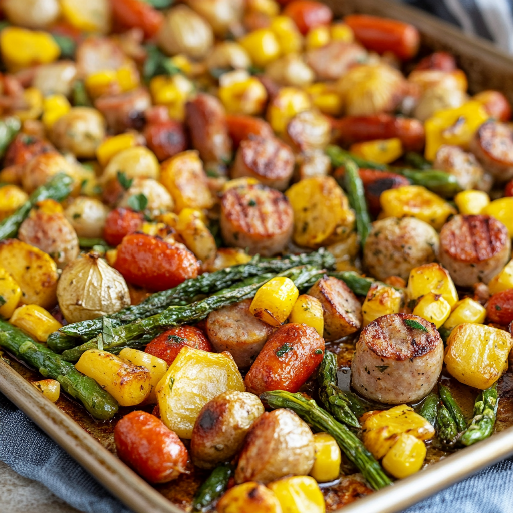 Sheet Pan Sausage & Summer Veggies