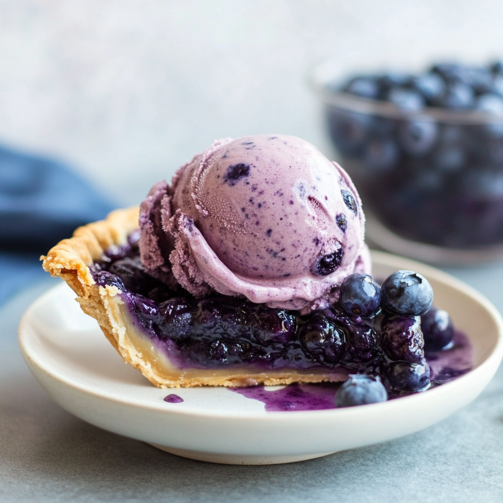 Blueberry Pie No-Churn Ice Cream