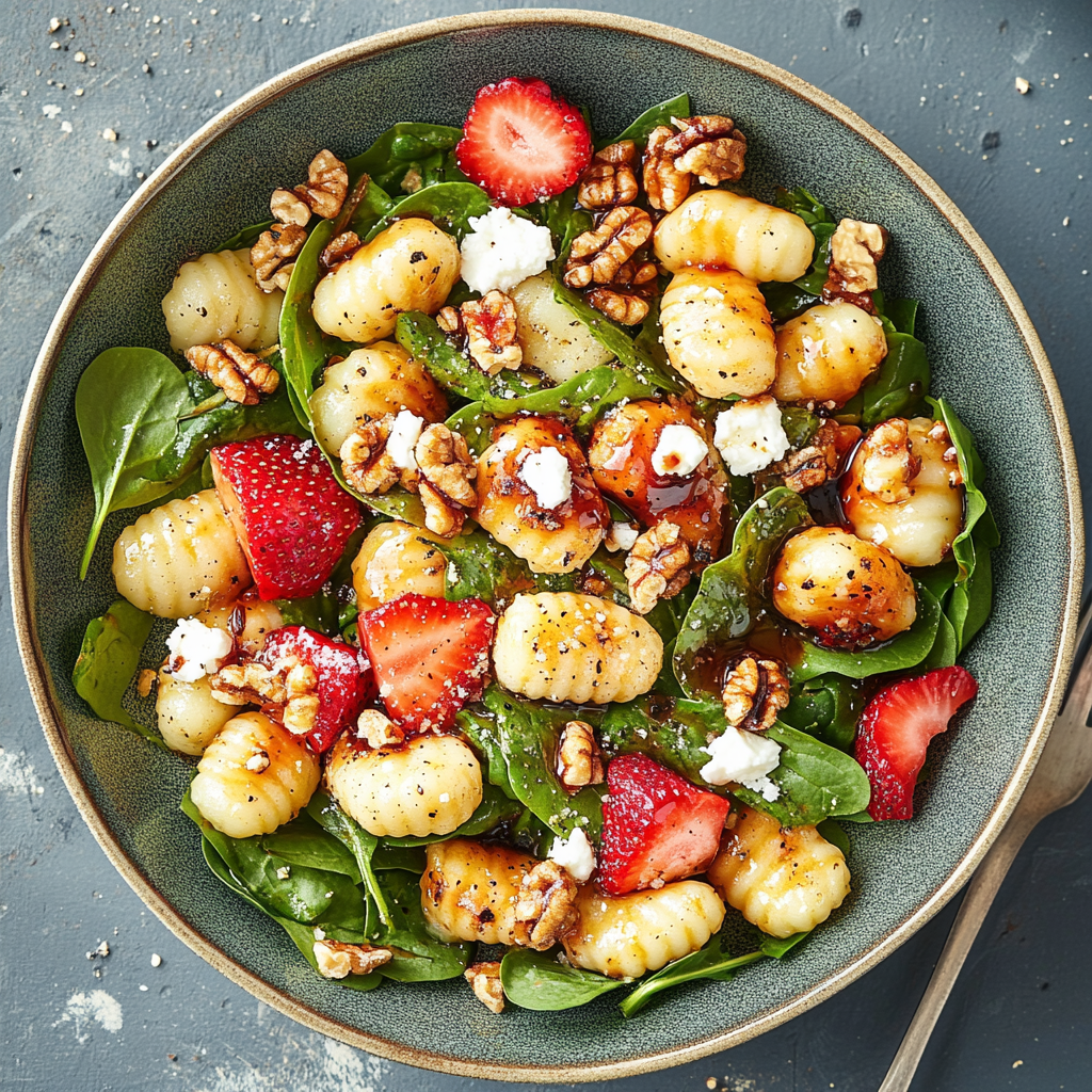Strawberry Balsamic Gnocchi Salad