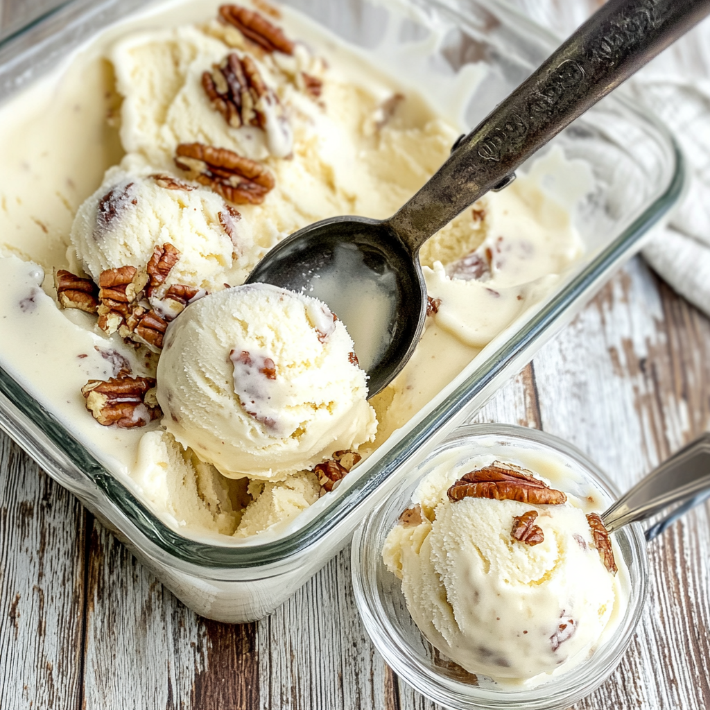 Homemade Butter Pecan Ice Cream Recipe