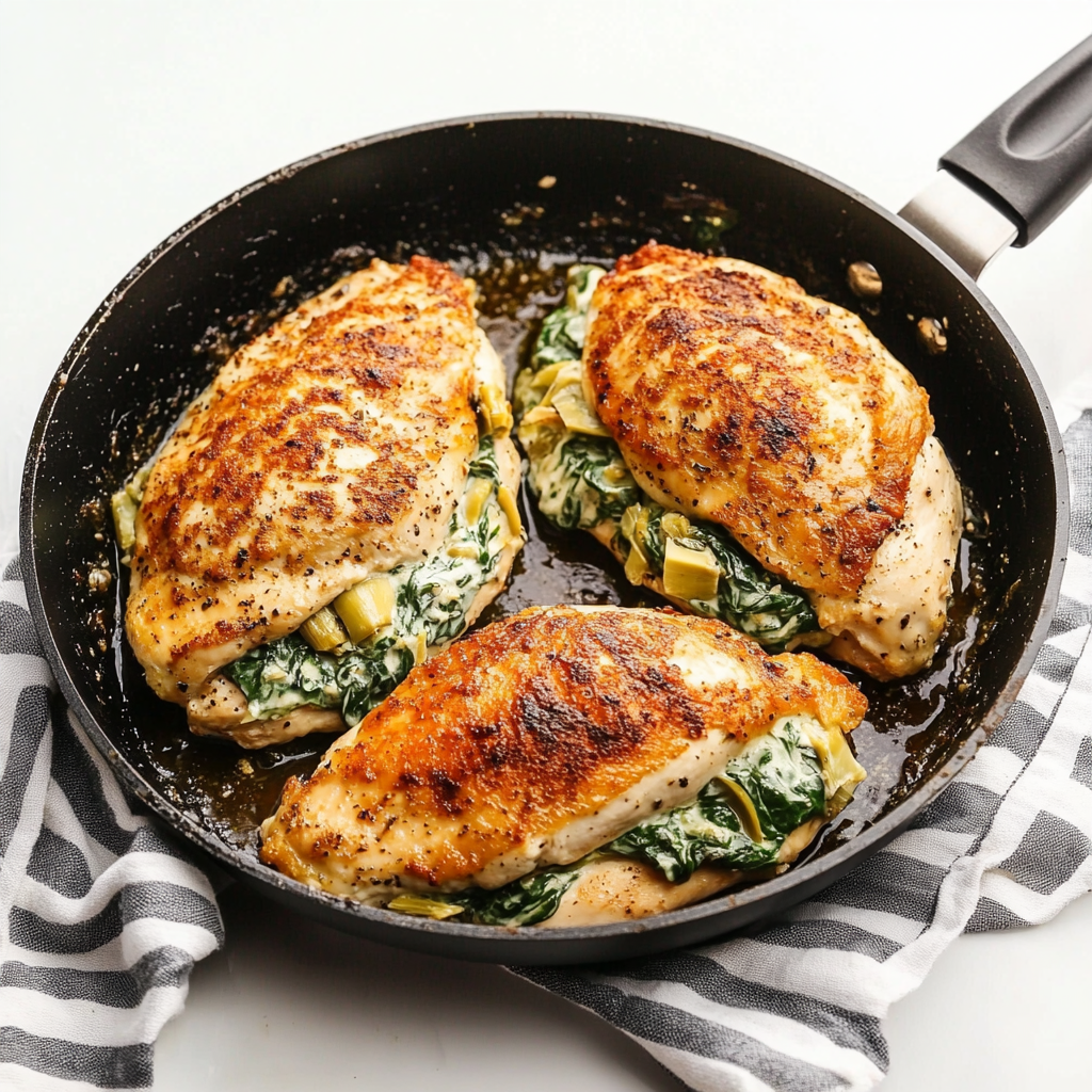 Spinach Artichoke Stuffed Chicken Breast