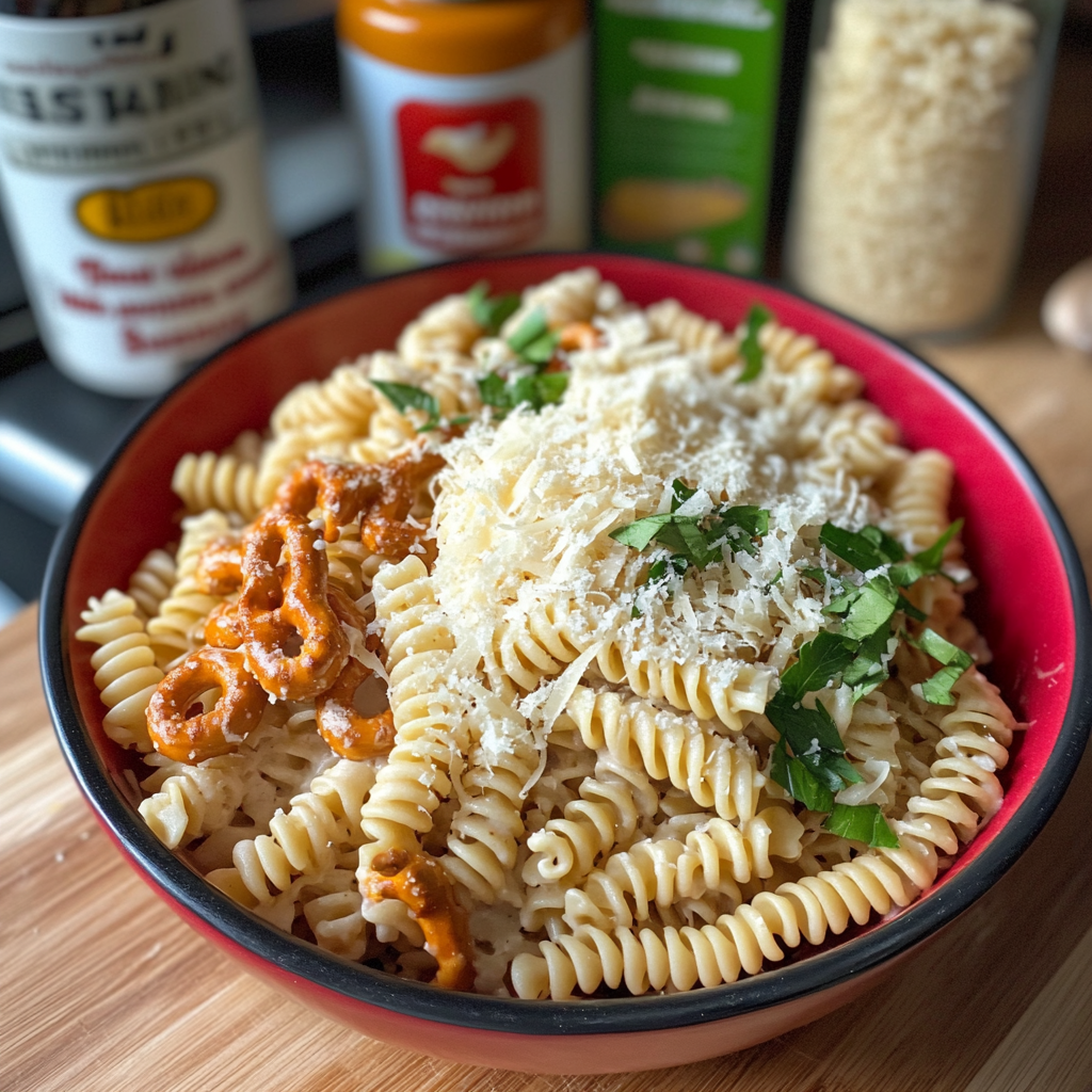Garlic Parmesan Pretzel Pasta Salad