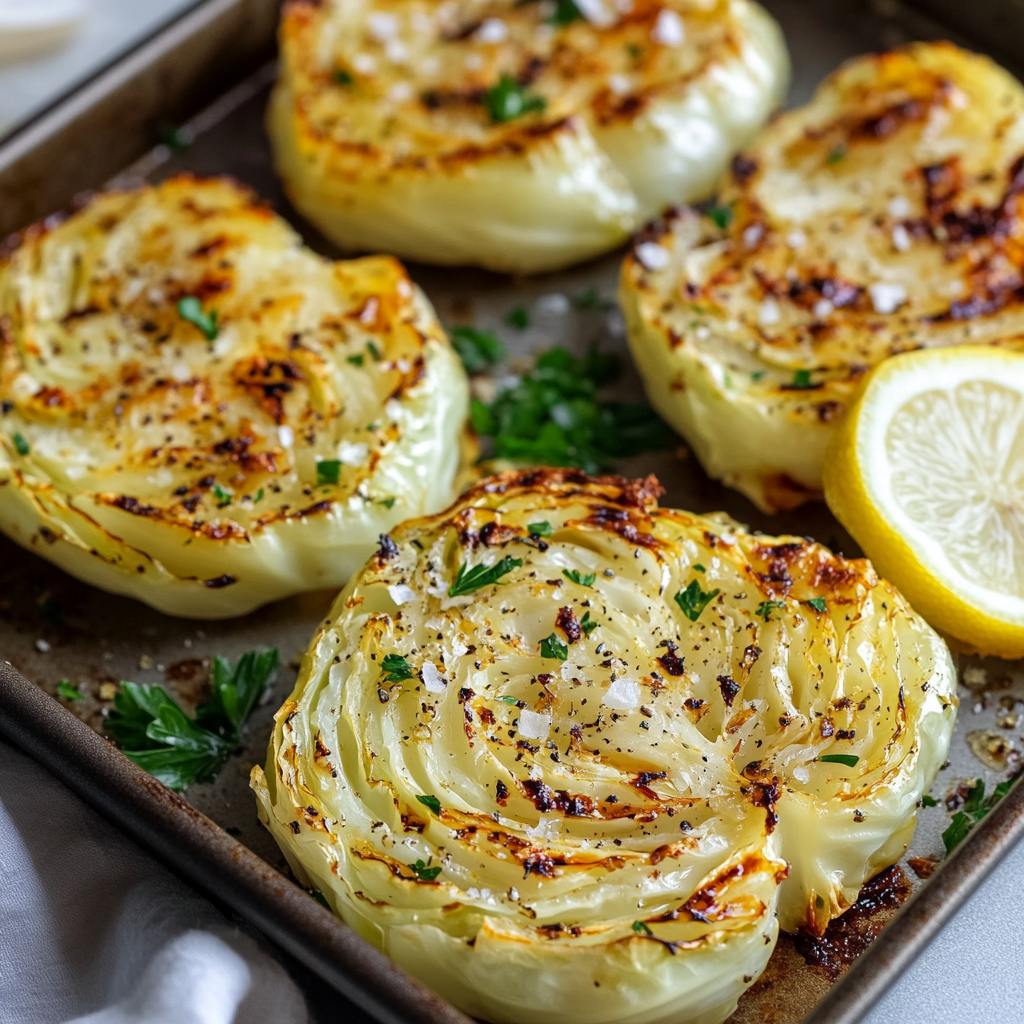 Oven Roasted Garlic Cabbage Steaks