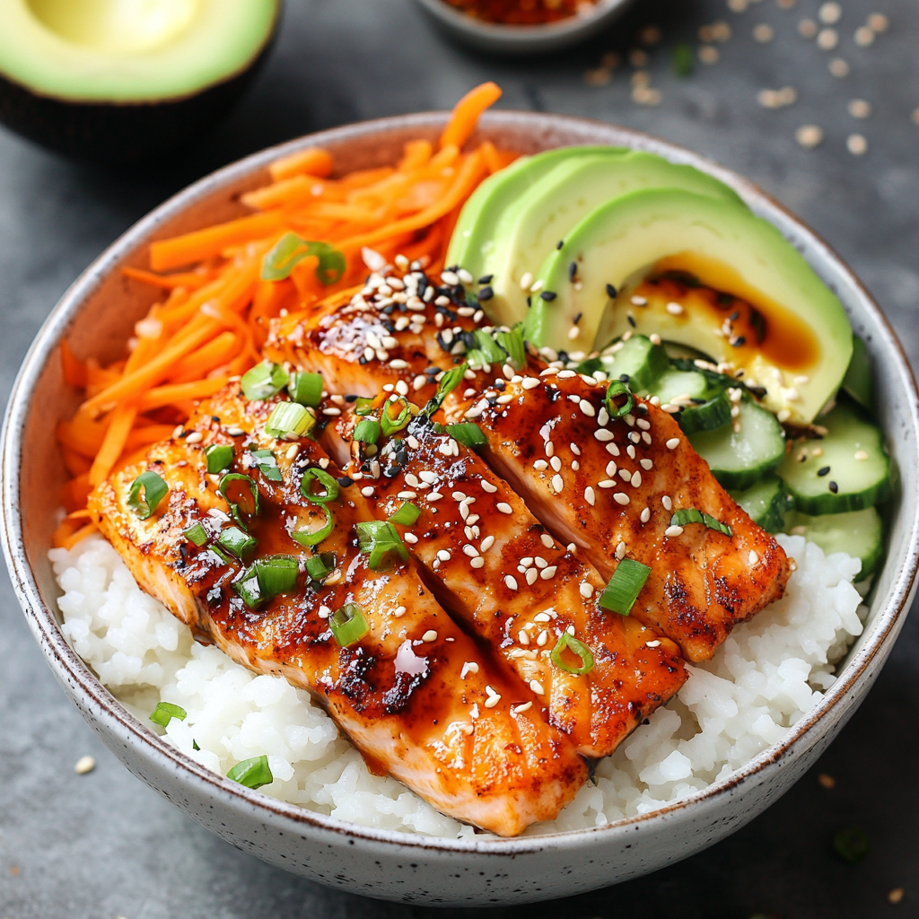 Crispy Salmon and Rice Bowl