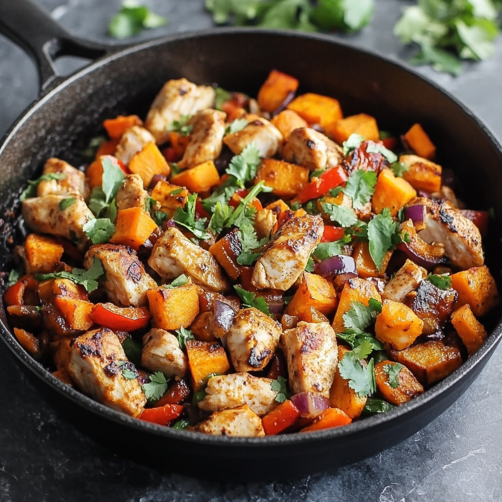 Easy Tex-Mex Chicken & Sweet Potato Skillet