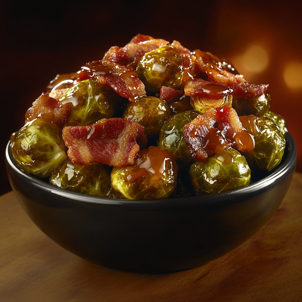 Honey-Glazed Roasted Brussels Sprouts with Bacon