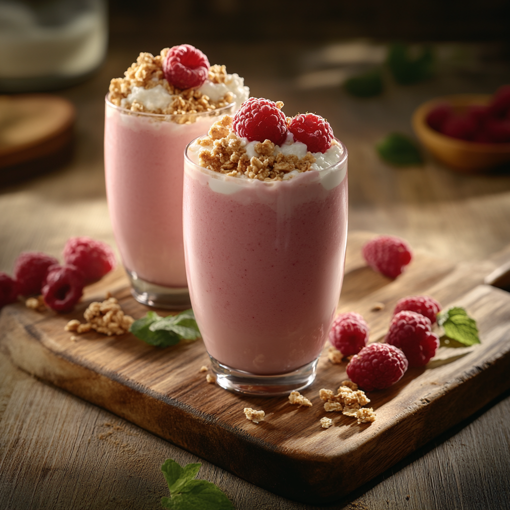 Raspberry Cottage Cheese Smoothie