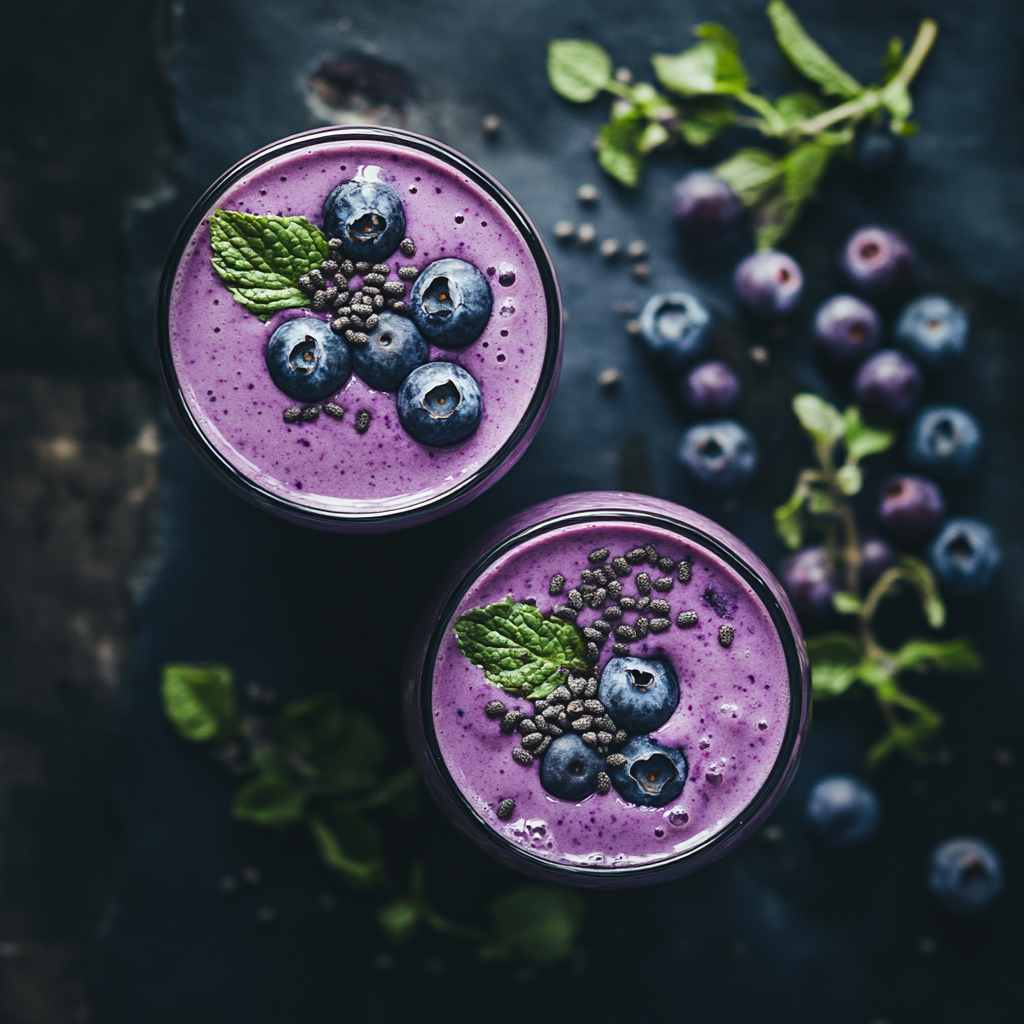 Cottage Cheese Blueberry Smoothie