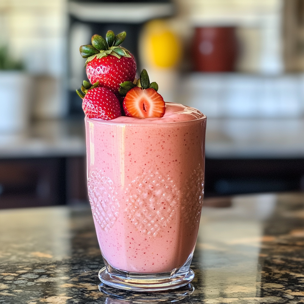 Cottage Cheese Strawberry Smoothie