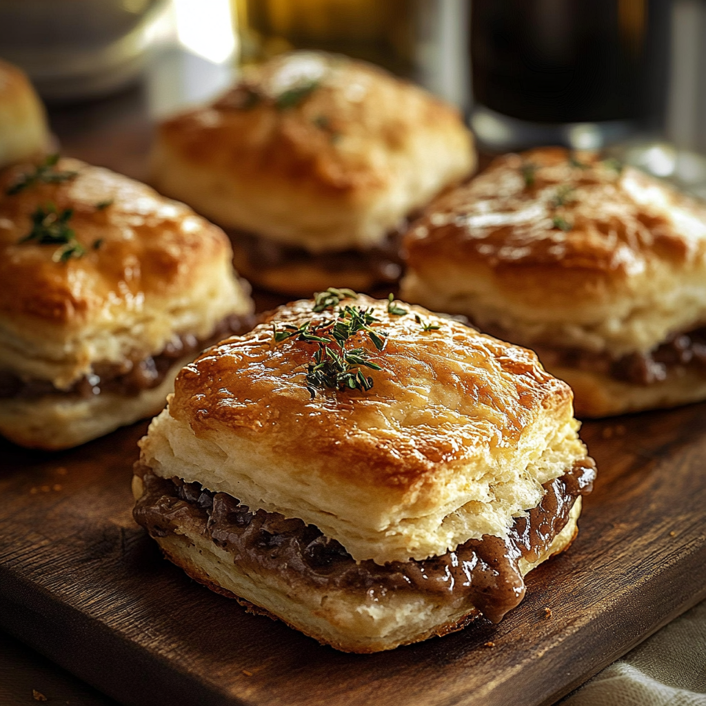 Baked French Dip Biscuits