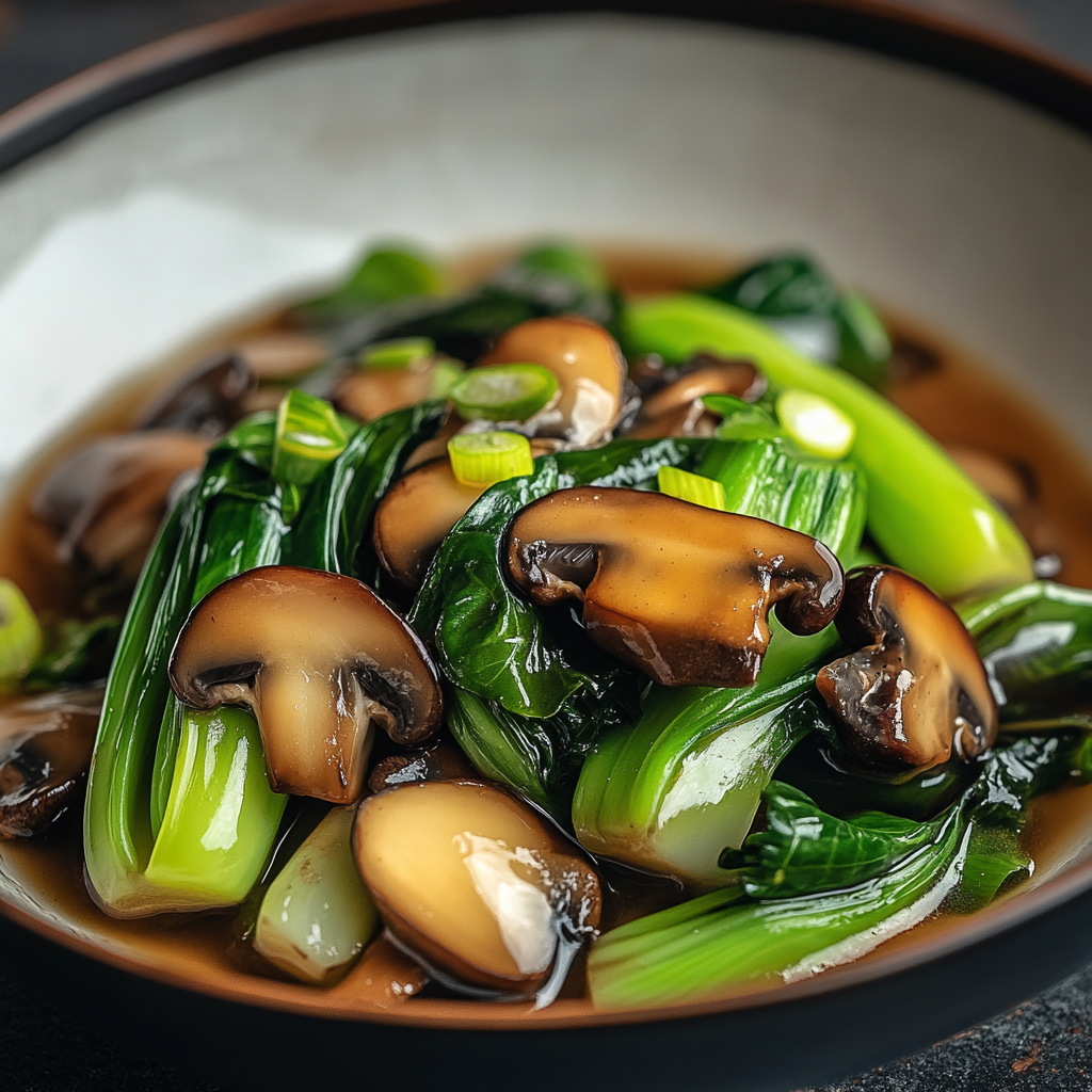 Bok Choy & Mushrooms in Oyster Sauce