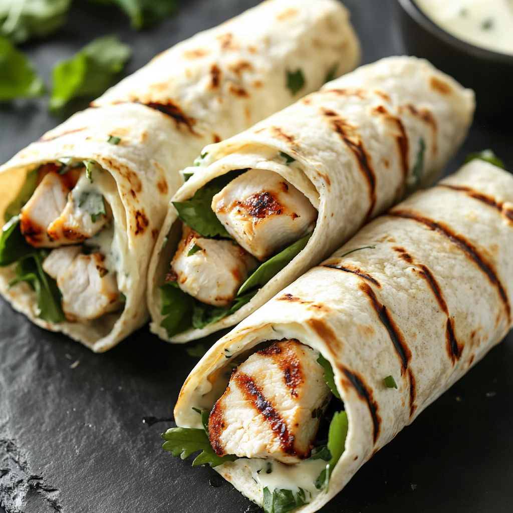 Healthy Grilled Chicken & Ranch Wraps