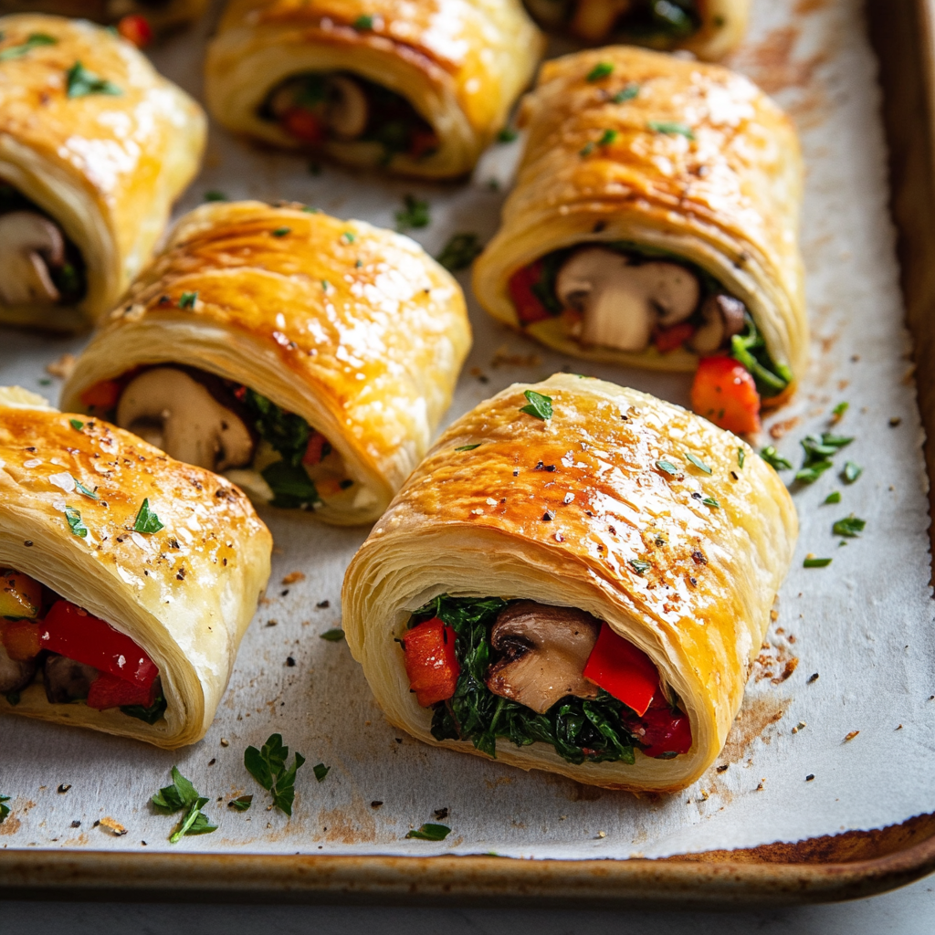 Cheesy Baked Vegetable Rolls
