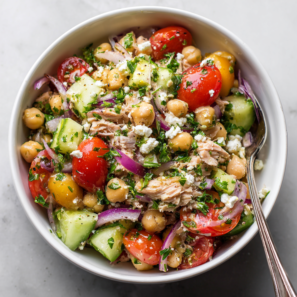 Mediterranean Chickpea Tuna Salad