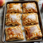 Flaky Apple Turnovers with Vanilla Ice Cream and Caramel Sauce