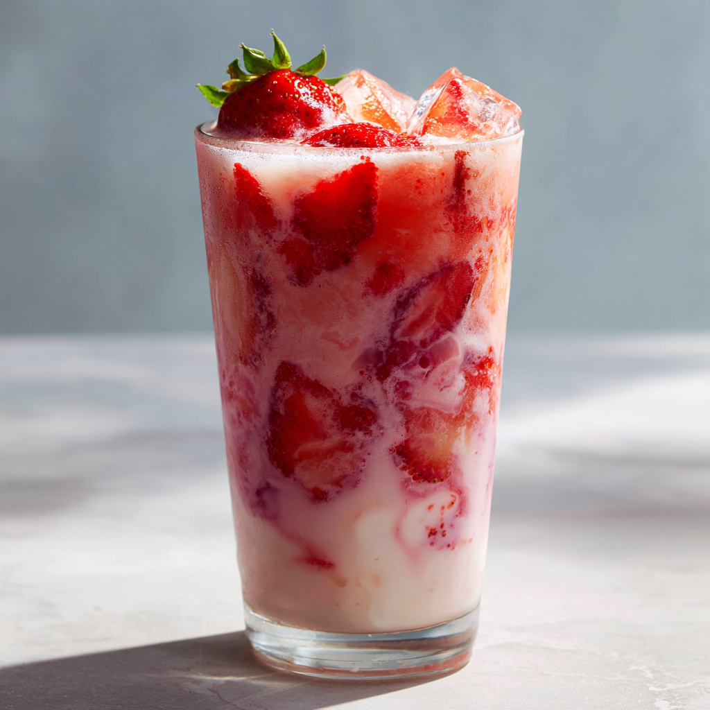 Korean Fresh Strawberry Milk Drink