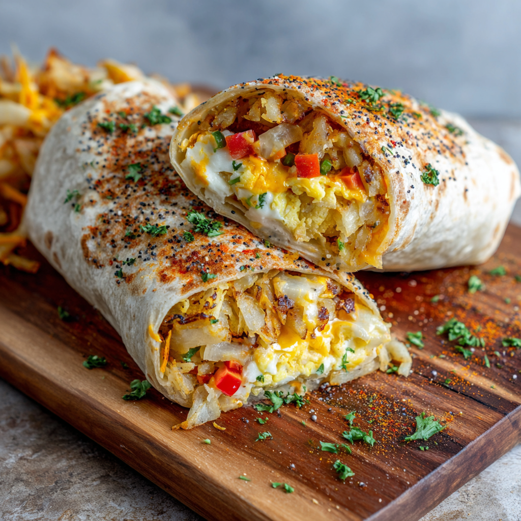 Breakfast Burrito with Hash Browns