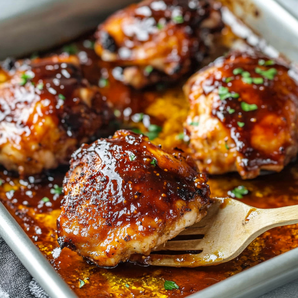 Caramelized BBQ Chicken Thighs in the Oven