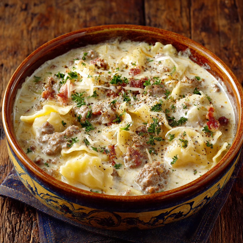 Creamy Alfredo Lasagna Soup