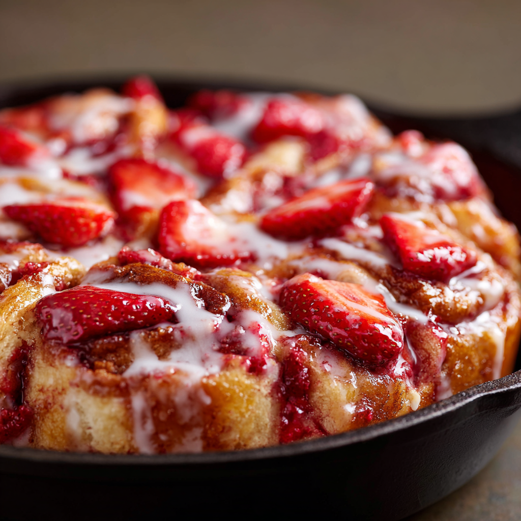 Strawberry Cinnamon Roll Bake