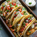 Crispy Chicken Tacos with Spicy Taco Sauce