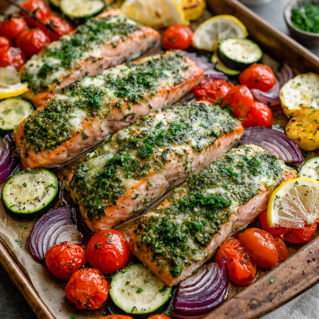 Baked Pesto Salmon