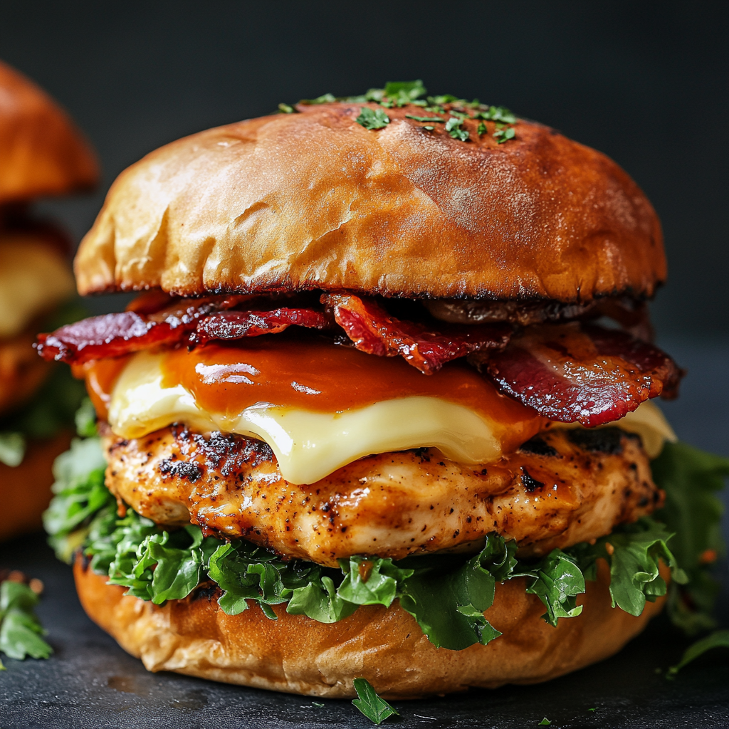 BBQ CHICKEN AIR FRYER BURGERS