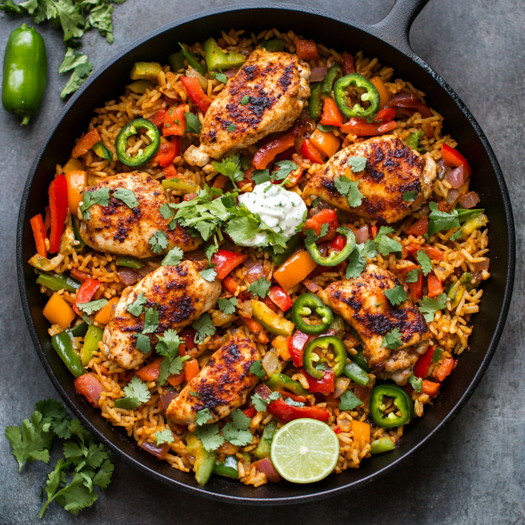Chicken and Rice Taco Skillet