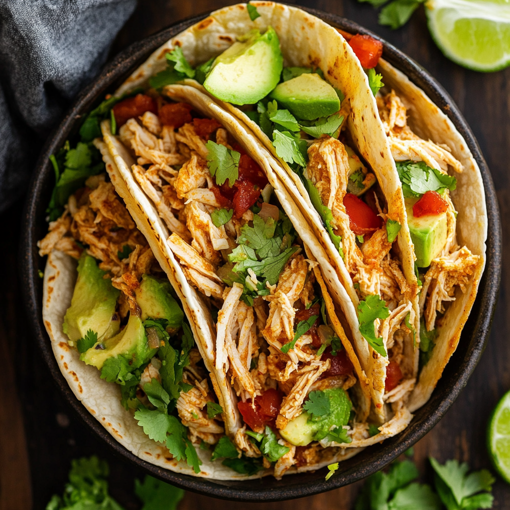Healthy Crockpot Chicken Tacos