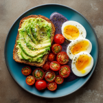 Power Breakfast Plate: Smoothie & Avocado Toast Combo