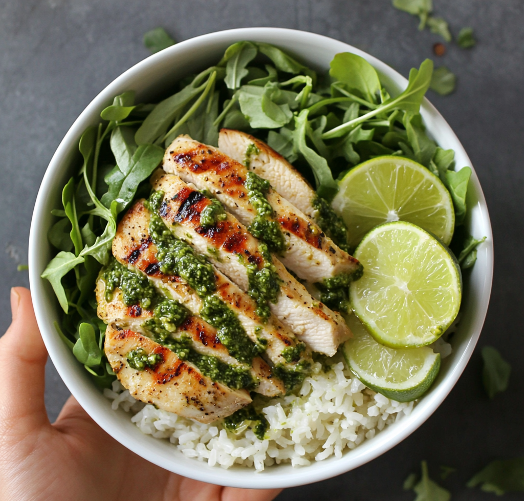 Cilantro Lime Chicken Bowl with Pesto