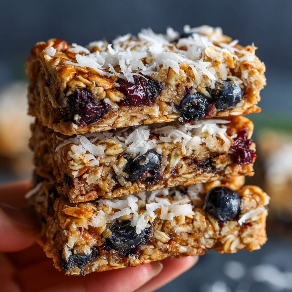 Blueberry Coconut Granola Bars