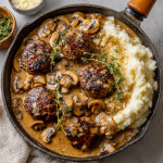 Burger Steak with Mushroom Gravy