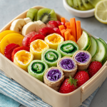 Eat-the-Rainbow Bento: Color-Packed Veggie Rolls & Fruit Coins