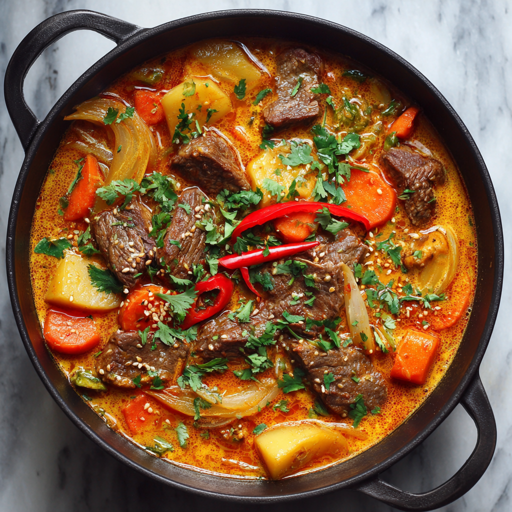 One Pot Coconut Curry Beef Stew