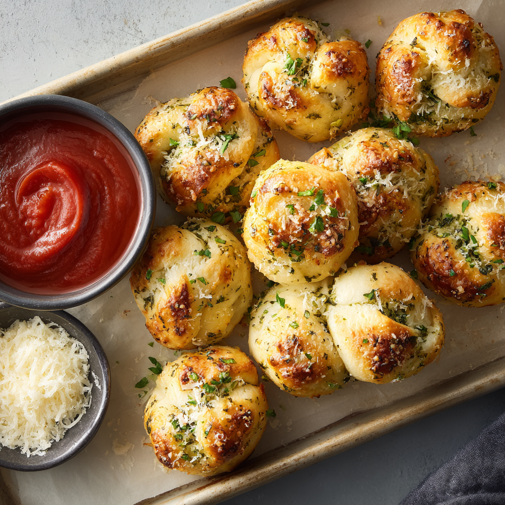 Easy Garlic Parmesan Knots